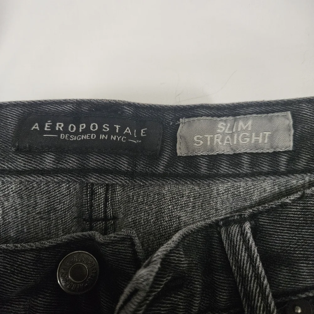 Mens Aeropostale Slim Straight Black Jeans!